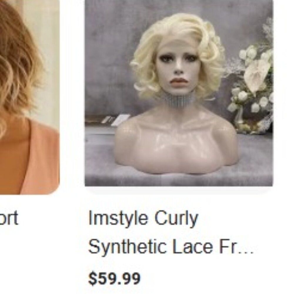 Lacefront - Light Natural Bouncy Curly Blonde Wig - NEW!!! - Picture 10 of 10
